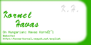 kornel havas business card